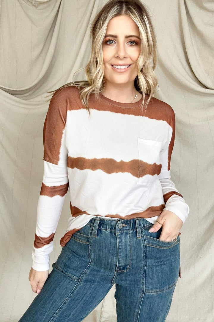 Tie Dye Striped Loose Knit Long Sleeve Top-T-shirts-Kiwidrop-[option4]-[option5]-[option6]-[option7]-[option8]-Shop-Boutique-Clothing-for-Women-Online