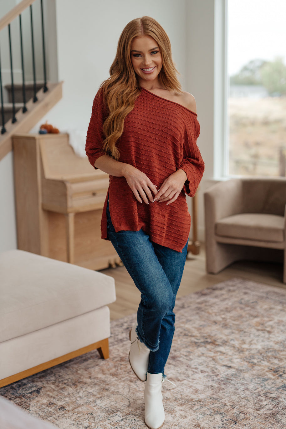 High Tide Oversize Top in Rust-Tops-Ave Shops-[option4]-[option5]-[option6]-[option7]-[option8]-Shop-Boutique-Clothing-for-Women-Online