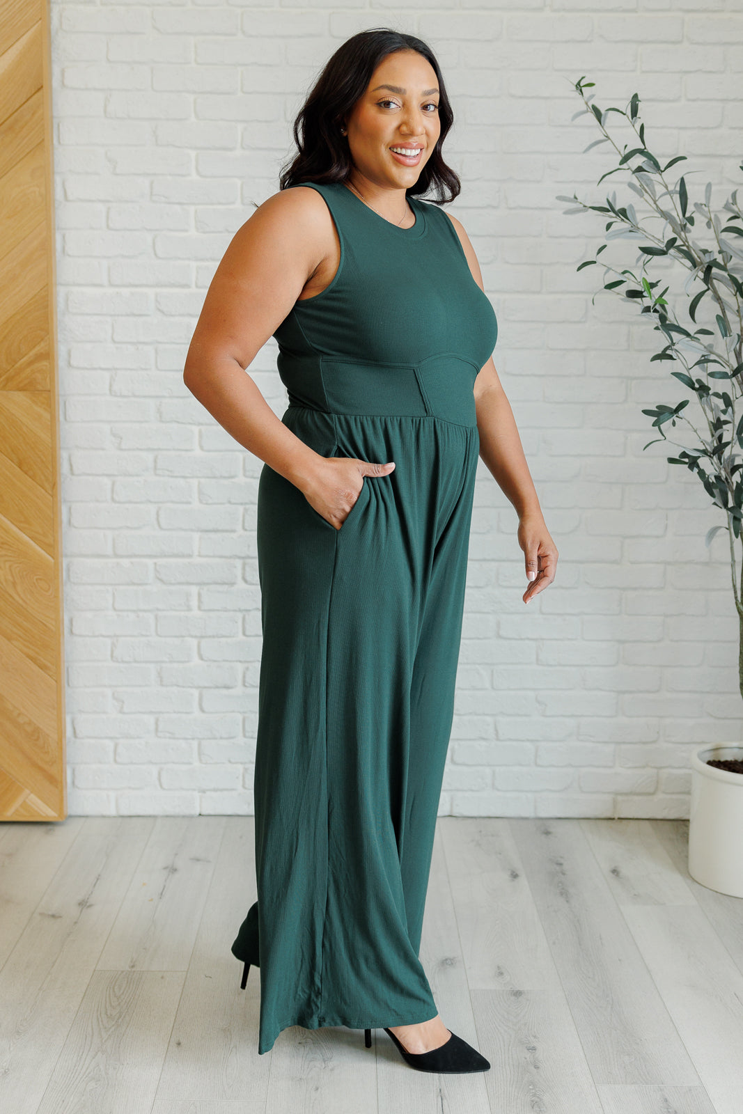 Hilary Wide Leg Jumpsuit in Green-Jumpsuits & Rompers-Ave Shops-[option4]-[option5]-[option6]-[option7]-[option8]-Shop-Boutique-Clothing-for-Women-Online