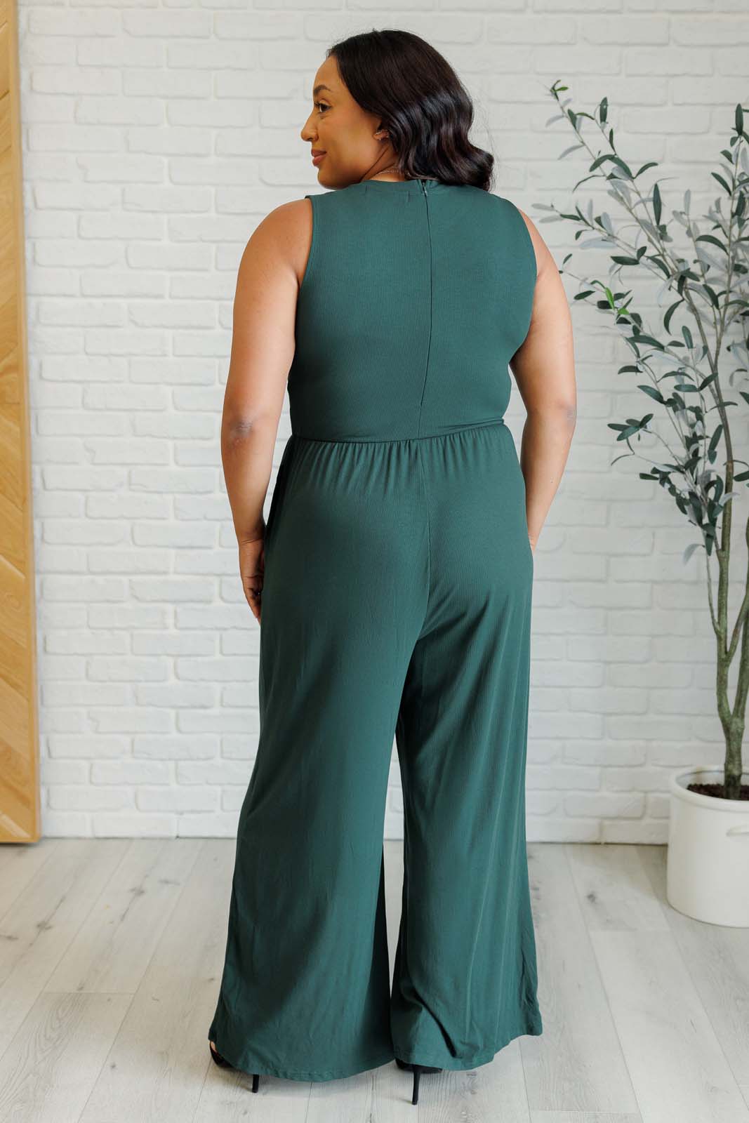 Hilary Wide Leg Jumpsuit in Green-Jumpsuits & Rompers-Ave Shops-[option4]-[option5]-[option6]-[option7]-[option8]-Shop-Boutique-Clothing-for-Women-Online