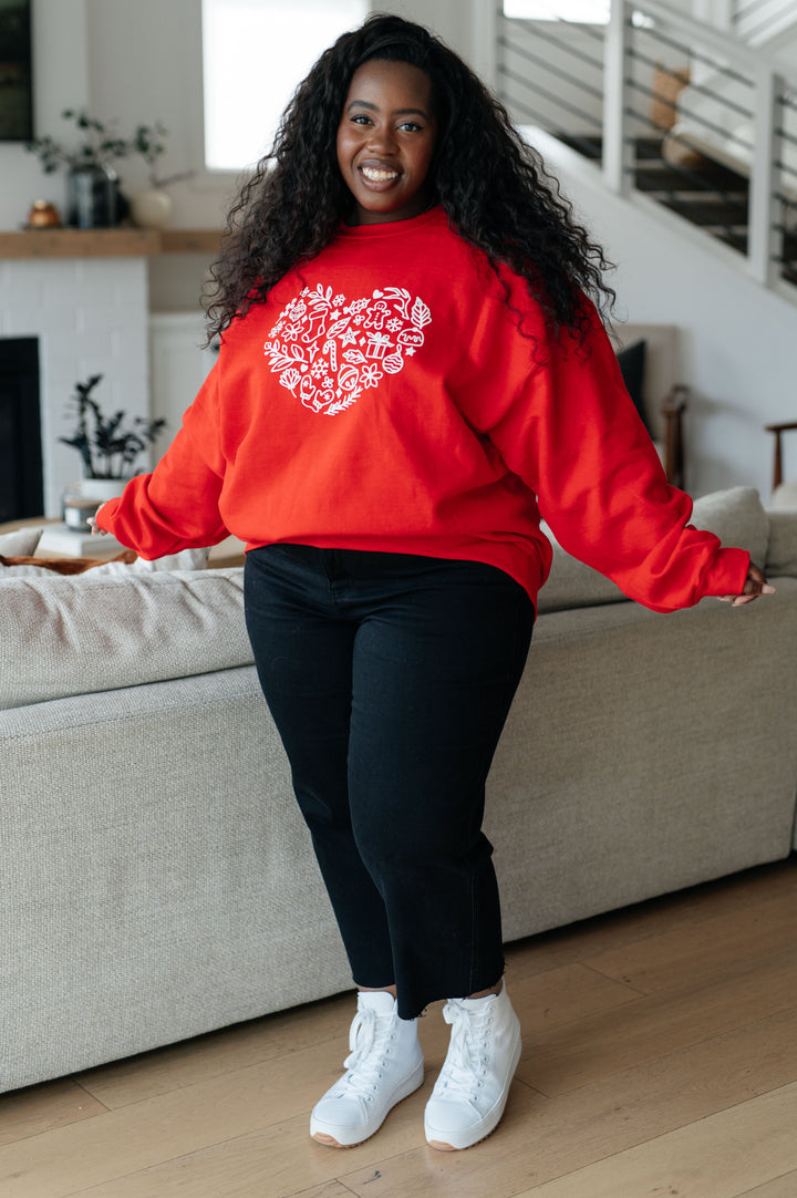 Holiday Heart Sweatshirt-Tops-Ave Shops-[option4]-[option5]-[option6]-[option7]-[option8]-Shop-Boutique-Clothing-for-Women-Online