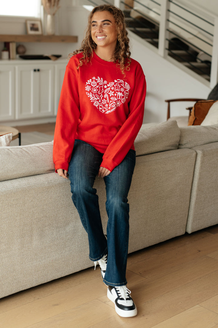 Holiday Heart Sweatshirt-Tops-Ave Shops-[option4]-[option5]-[option6]-[option7]-[option8]-Shop-Boutique-Clothing-for-Women-Online