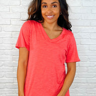 I Don't Have to Choose V-Neck Tee in Hot Coral-Womens-Ave Shops-[option4]-[option5]-[option6]-[option7]-[option8]-Shop-Boutique-Clothing-for-Women-Online