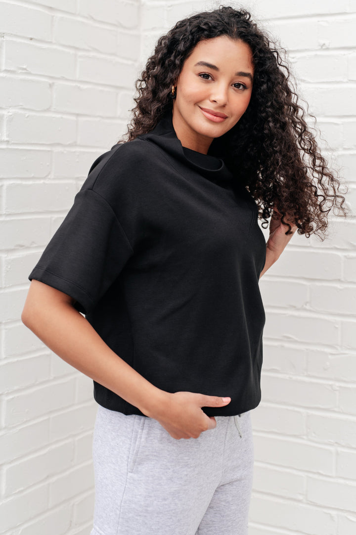 Rae Mode I Just Felt Like It Mock Neck Top in Black-Tops-Ave Shops-[option4]-[option5]-[option6]-[option7]-[option8]-Shop-Boutique-Clothing-for-Women-Online