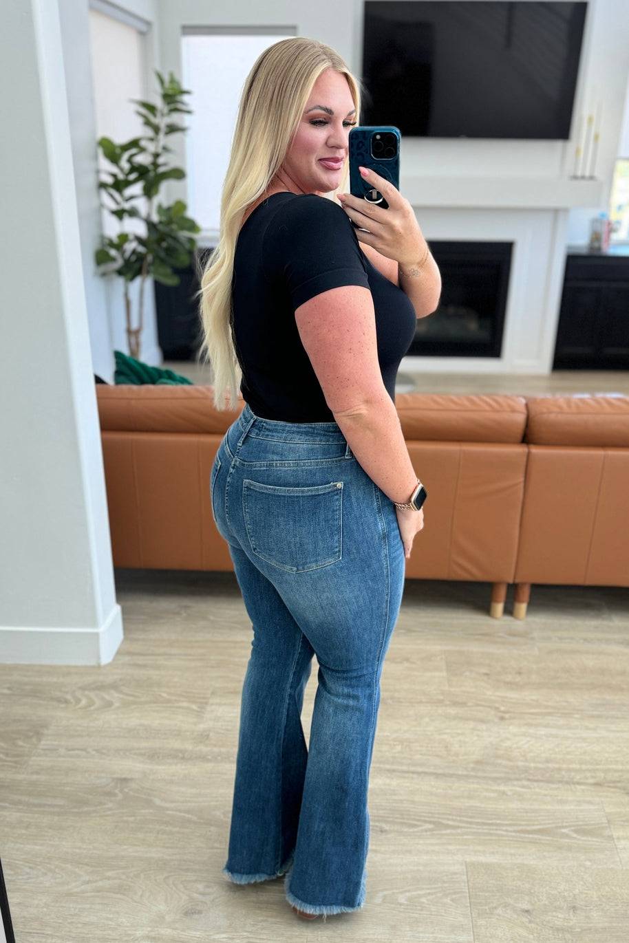 Judy Blue Miley High Waist Control Top Frayed Hem Flare Jeans-Denim-Ave Shops-[option4]-[option5]-[option6]-[option7]-[option8]-Shop-Boutique-Clothing-for-Women-Online