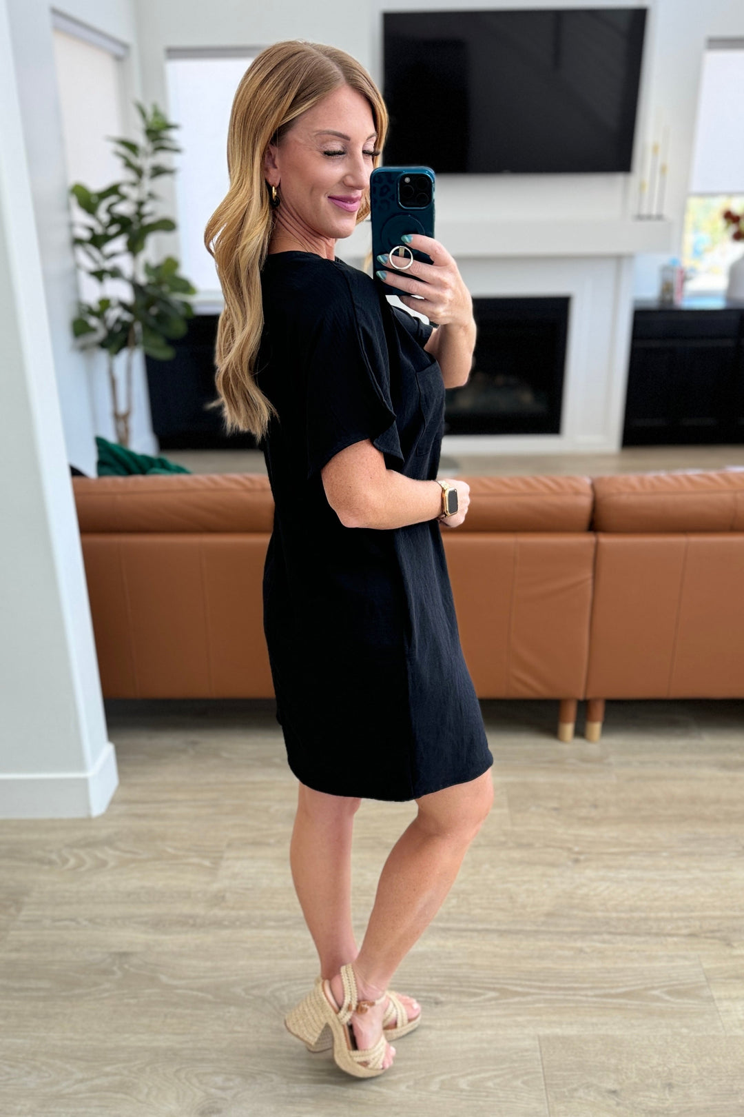 Go-Go Girl V-Neck T-Shirt Dress in Black-Dresses-Ave Shops-[option4]-[option5]-[option6]-[option7]-[option8]-Shop-Boutique-Clothing-for-Women-Online