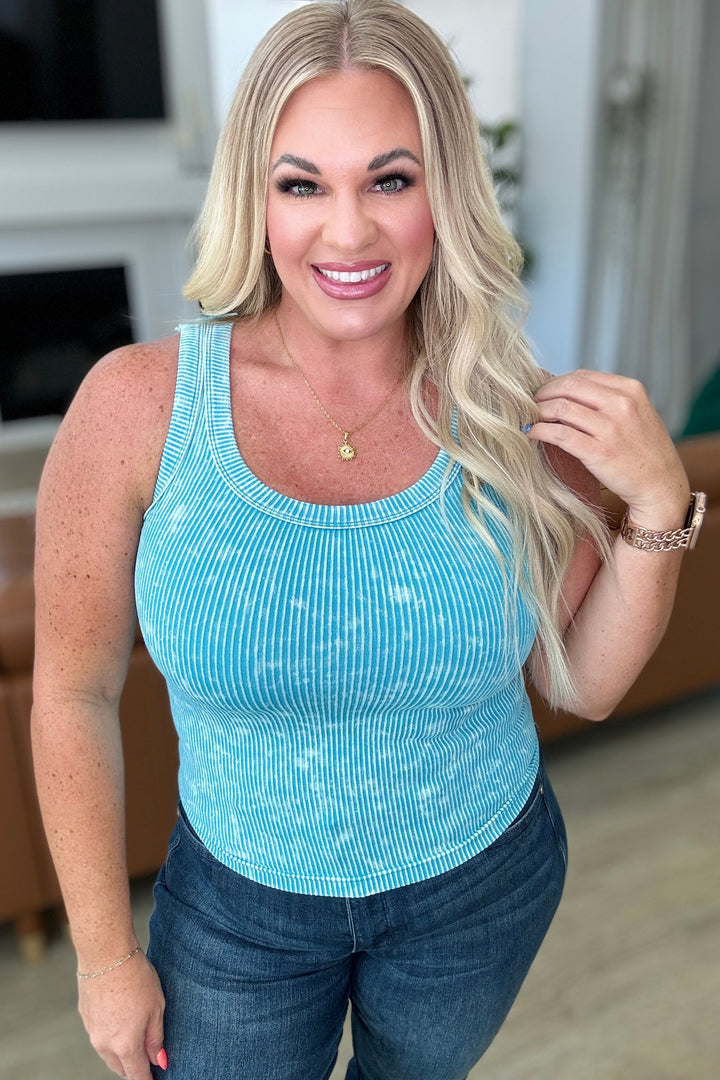 Go the Distance Ribbed Tank in Ice Blue-Tops-Ave Shops-[option4]-[option5]-[option6]-[option7]-[option8]-Shop-Boutique-Clothing-for-Women-Online