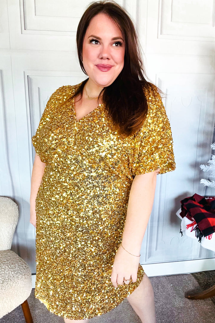 New Year Diva Dolman Gold Sequined Lined Babydoll Dress-Haptics-[option4]-[option5]-[option6]-[option7]-[option8]-Shop-Boutique-Clothing-for-Women-Online