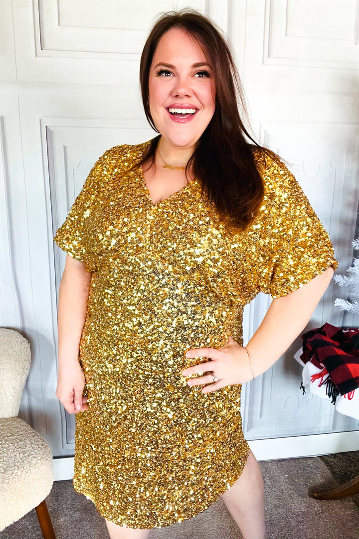 New Year Diva Dolman Gold Sequined Lined Babydoll Dress-Haptics-[option4]-[option5]-[option6]-[option7]-[option8]-Shop-Boutique-Clothing-for-Women-Online