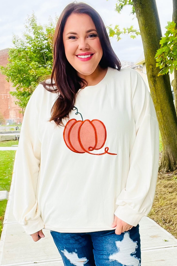 Halloween Lovely Ivory Embroidered Pumpkin Knit Sweater-Haptics-[option4]-[option5]-[option6]-[option7]-[option8]-Shop-Boutique-Clothing-for-Women-Online