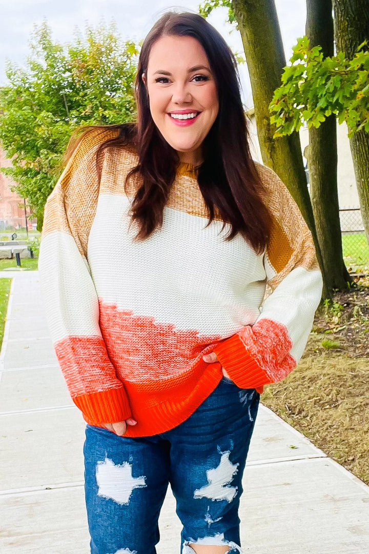 Adorable You Camel & Orange Color Block Sweater-Haptics-[option4]-[option5]-[option6]-[option7]-[option8]-Shop-Boutique-Clothing-for-Women-Online