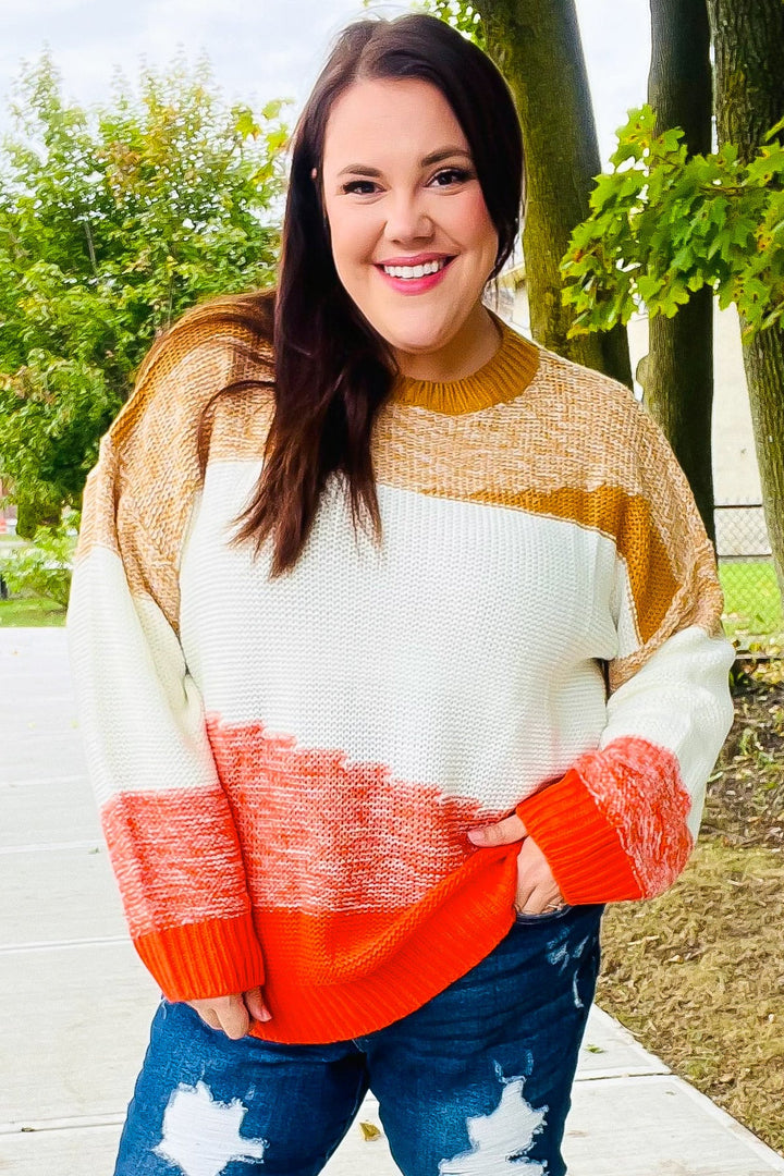 Adorable You Camel & Orange Color Block Sweater-Haptics-[option4]-[option5]-[option6]-[option7]-[option8]-Shop-Boutique-Clothing-for-Women-Online