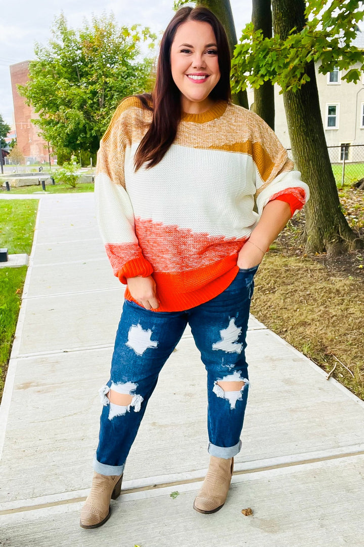 Adorable You Camel & Orange Color Block Sweater-Haptics-[option4]-[option5]-[option6]-[option7]-[option8]-Shop-Boutique-Clothing-for-Women-Online