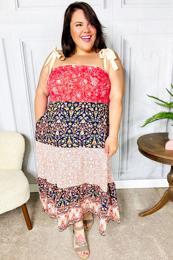 Vacay Vibes Orange Floral Smocked Tube Top Tiered Maxi Dress-Haptics-[option4]-[option5]-[option6]-[option7]-[option8]-Shop-Boutique-Clothing-for-Women-Online