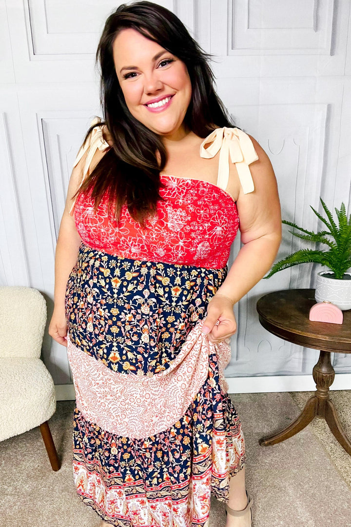 Vacay Vibes Orange Floral Smocked Tube Top Tiered Maxi Dress-Haptics-[option4]-[option5]-[option6]-[option7]-[option8]-Shop-Boutique-Clothing-for-Women-Online