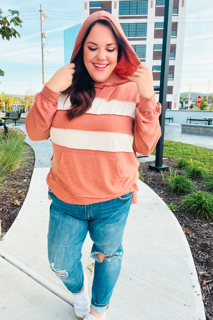 Feeling Playful Rust Stripe Color Block French Terry Hoodie-Haptics-[option4]-[option5]-[option6]-[option7]-[option8]-Shop-Boutique-Clothing-for-Women-Online