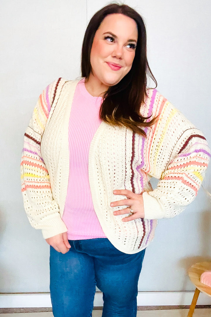 Easy Living Oatmeal Multicolor Stripe Dolman Crochet Cardigan-Haptics-[option4]-[option5]-[option6]-[option7]-[option8]-Shop-Boutique-Clothing-for-Women-Online