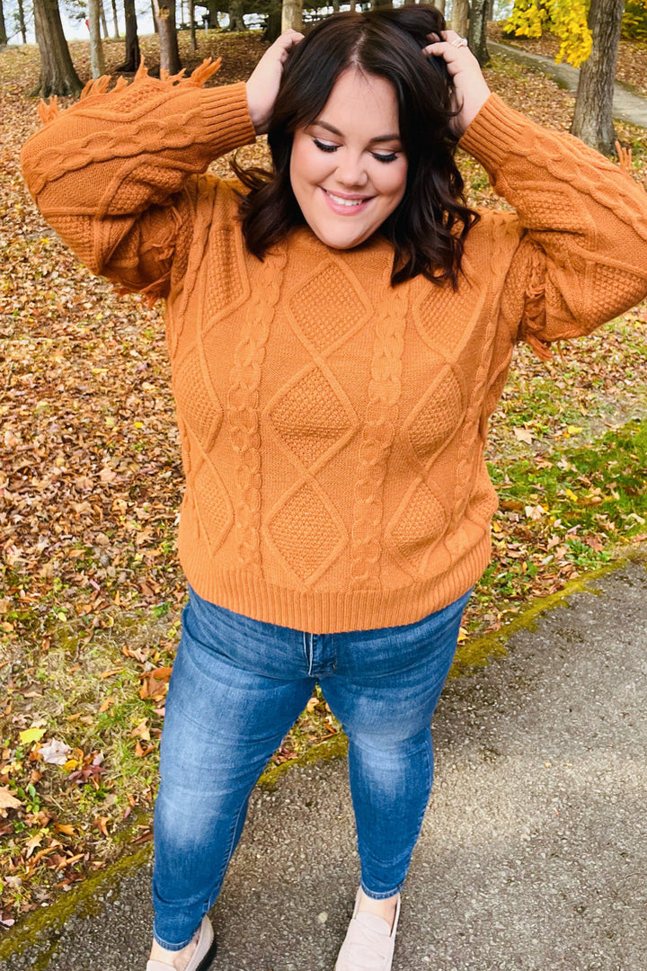 Joyful Days Rust Cable Knit Tassel Fringe Sweater-Haptics-[option4]-[option5]-[option6]-[option7]-[option8]-Shop-Boutique-Clothing-for-Women-Online