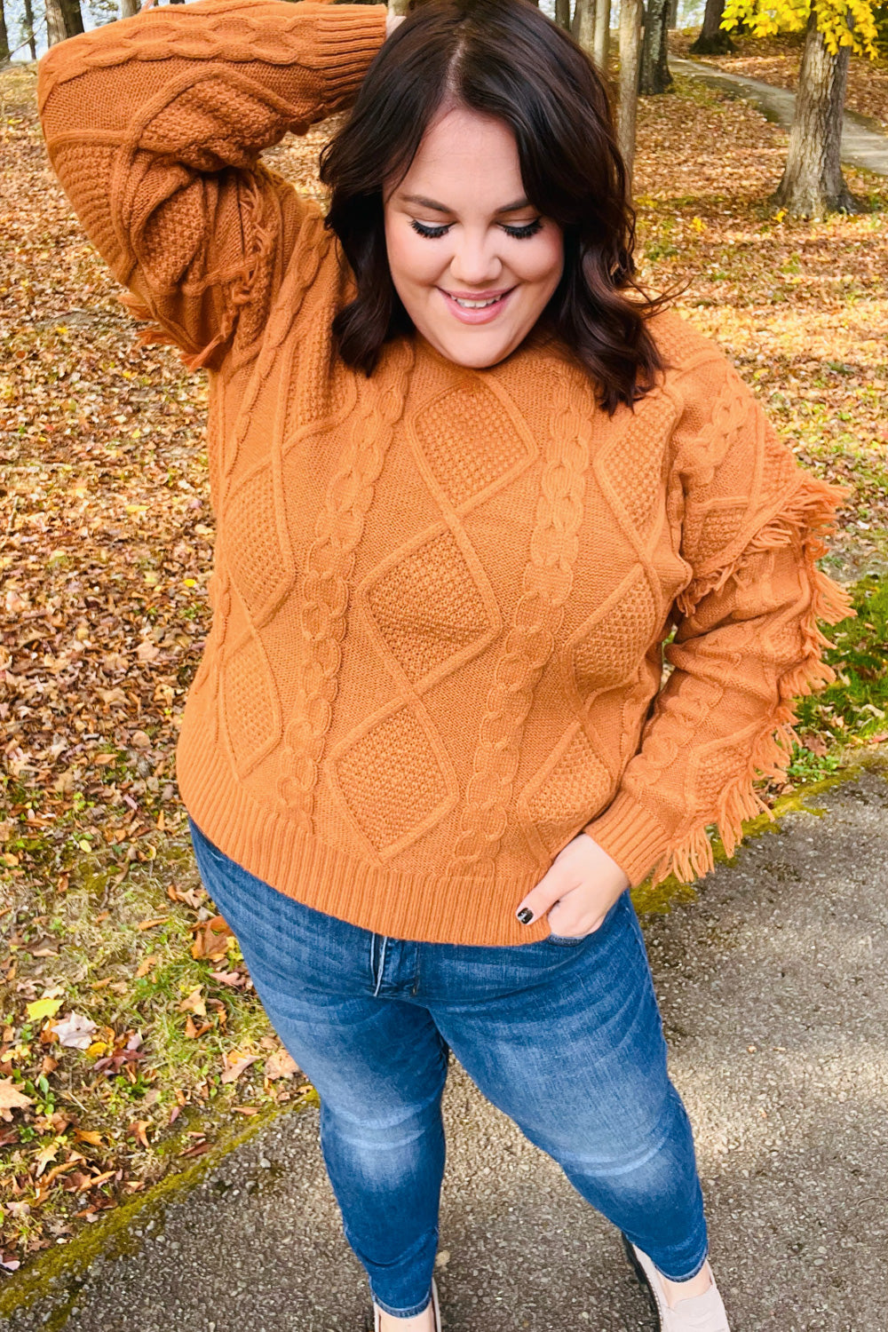 Joyful Days Rust Cable Knit Tassel Fringe Sweater-Haptics-[option4]-[option5]-[option6]-[option7]-[option8]-Shop-Boutique-Clothing-for-Women-Online