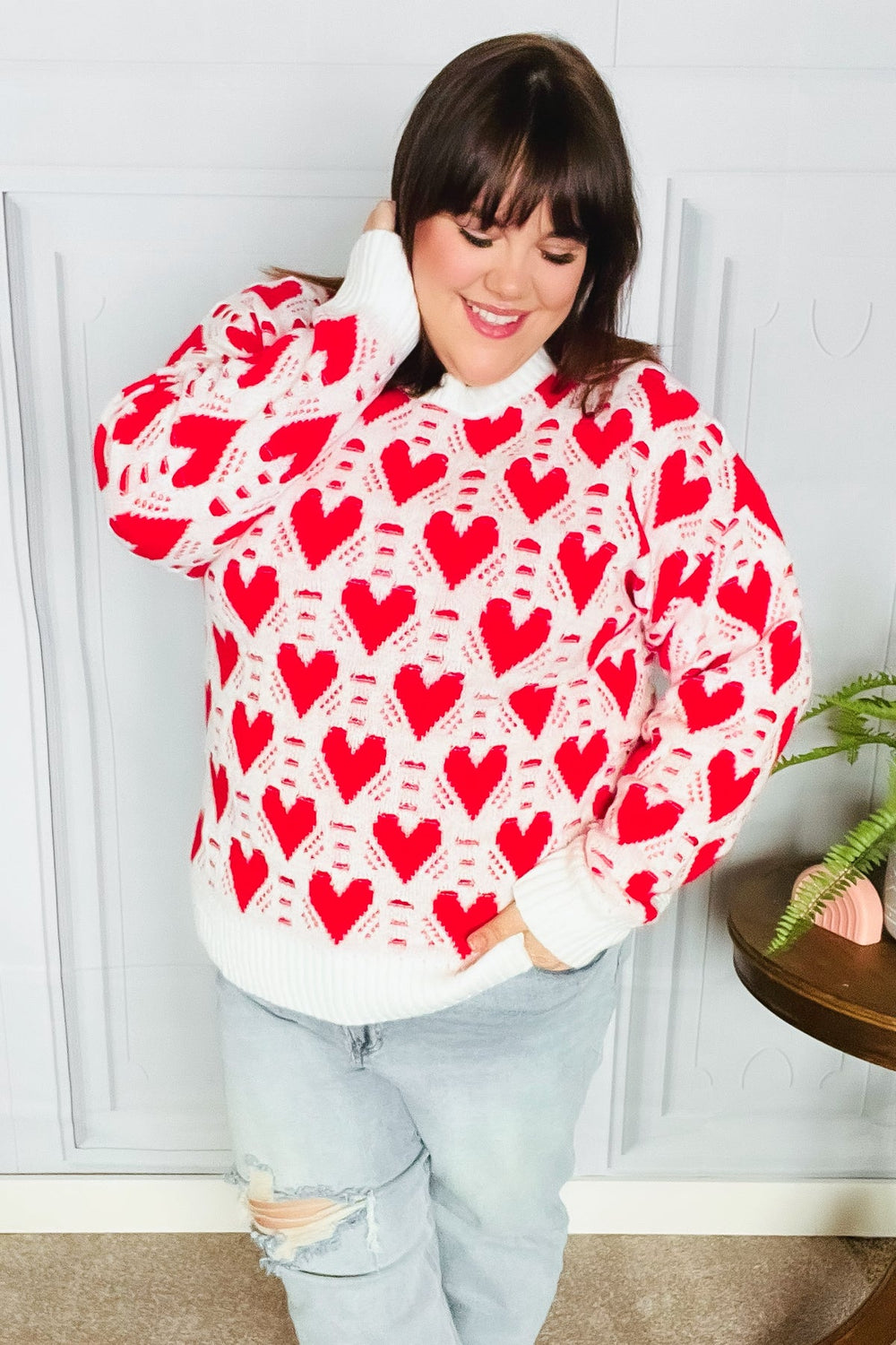 True Hearts Ivory & Red Heart Oversized Sweater-Haptics-[option4]-[option5]-[option6]-[option7]-[option8]-Shop-Boutique-Clothing-for-Women-Online
