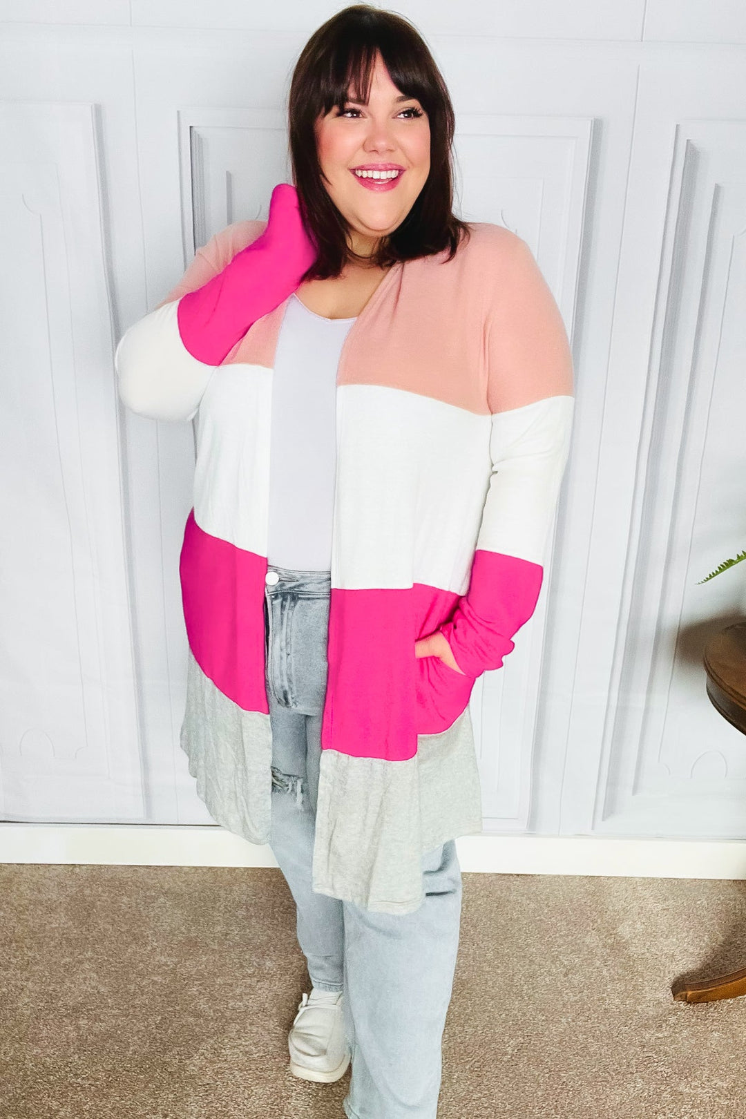 Face The Day Blush Wide Stripe Hacci Colorblock Cardigan-Haptics-Small-[option4]-[option5]-[option6]-[option7]-[option8]-Shop-Boutique-Clothing-for-Women-Online