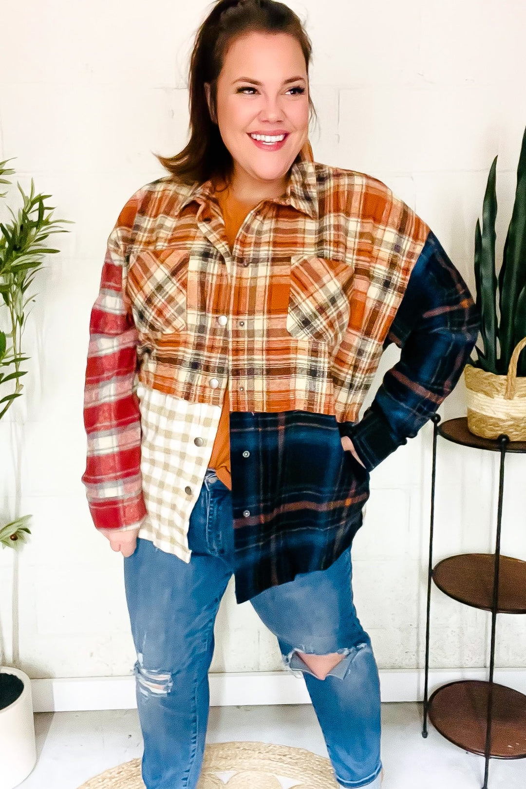 Catch Glances Muticolor Plaid Color Block Snap Button Shacket-Haptics-[option4]-[option5]-[option6]-[option7]-[option8]-Shop-Boutique-Clothing-for-Women-Online