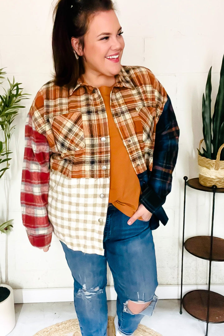 Catch Glances Muticolor Plaid Color Block Snap Button Shacket-Haptics-[option4]-[option5]-[option6]-[option7]-[option8]-Shop-Boutique-Clothing-for-Women-Online