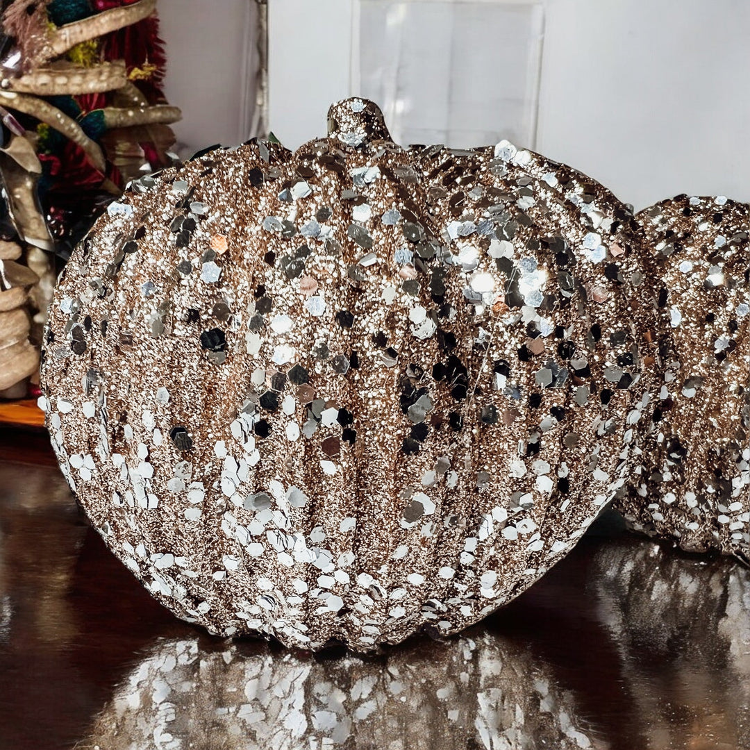 Glitter Sequin Pumpkin 4"-throw pillows-Gia Roma-[option4]-[option5]-[option6]-[option7]-[option8]-Shop-Boutique-Clothing-for-Women-Online