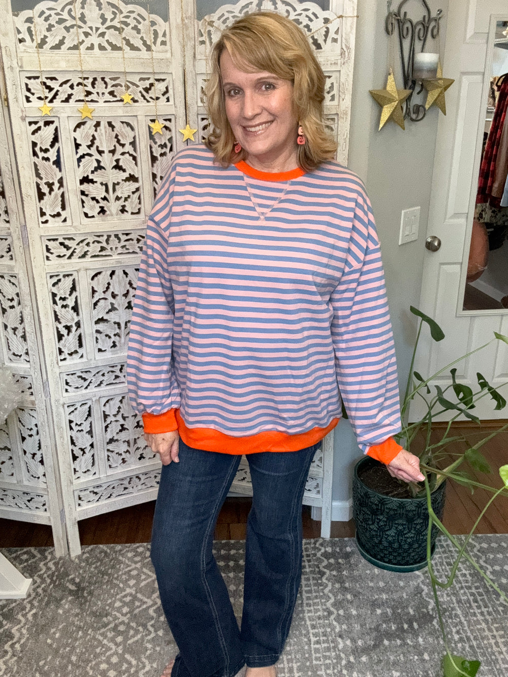 Lovelet Contrast Striped Long Sleeve Sweatshirt-Trendsi-[option4]-[option5]-[option6]-[option7]-[option8]-Shop-Boutique-Clothing-for-Women-Online