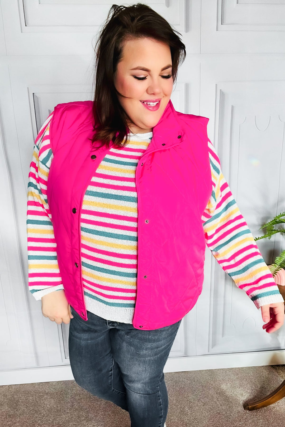 You Got This Hot Pink High Neck Quilted Puffer Vest-Haptics-[option4]-[option5]-[option6]-[option7]-[option8]-Shop-Boutique-Clothing-for-Women-Online