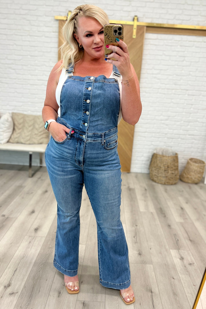 Judy Blue Izzy Control Top Retro Flare Overalls-Denim-Ave Shops-[option4]-[option5]-[option6]-[option7]-[option8]-Shop-Boutique-Clothing-for-Women-Online