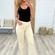Judy Blue Alice High Rise Over Dyed 90's Straight Jeans in Light Khaki-Denim-Ave Shops-[option4]-[option5]-[option6]-[option7]-[option8]-Shop-Boutique-Clothing-for-Women-Online