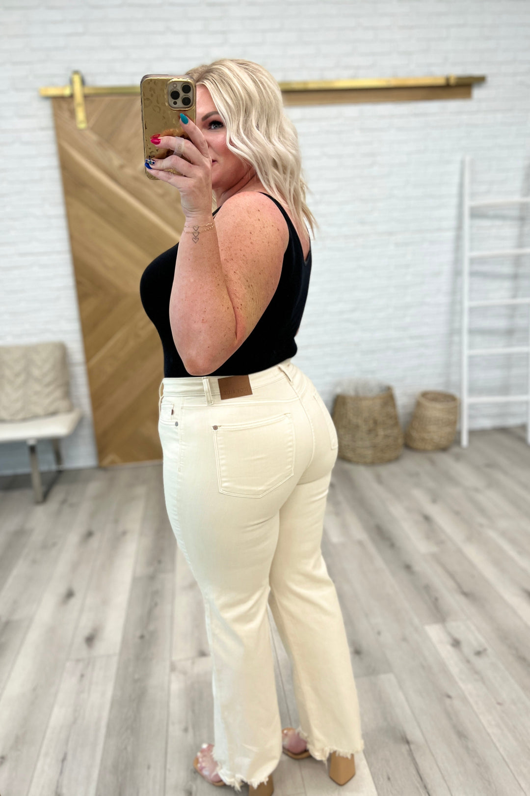 Judy Blue Alice High Rise Over Dyed 90's Straight Jeans in Light Khaki-Denim-Ave Shops-[option4]-[option5]-[option6]-[option7]-[option8]-Shop-Boutique-Clothing-for-Women-Online