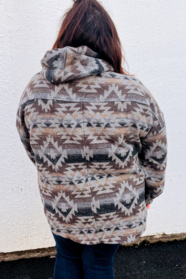 Call For You Grey Aztec Half Zip High Neck Hoodie-Haptics-[option4]-[option5]-[option6]-[option7]-[option8]-Shop-Boutique-Clothing-for-Women-Online