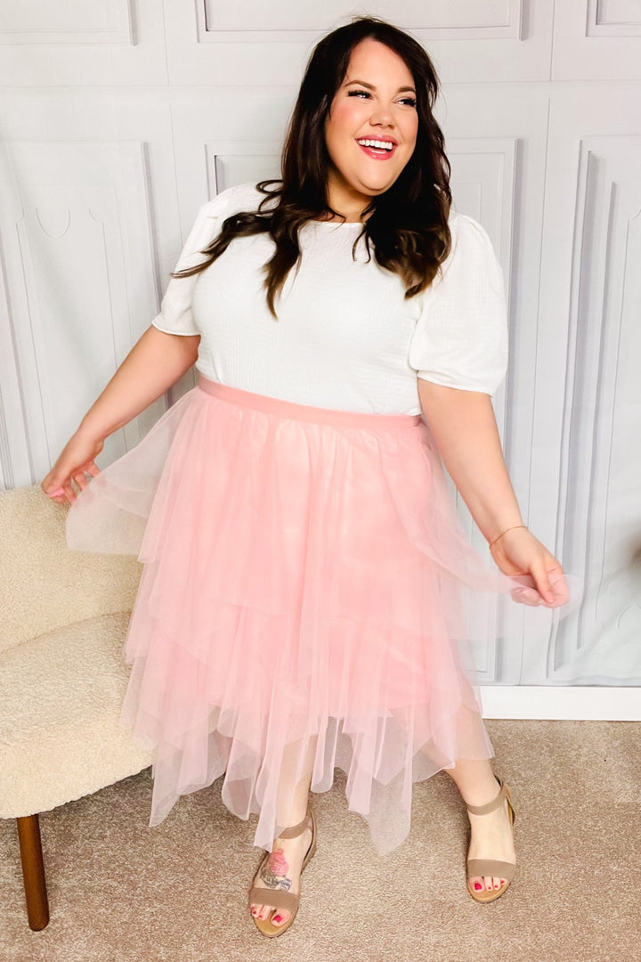 Feeling Femme' Blush Asymmetric Tiered Tulle Midi Skirt-Haptics-[option4]-[option5]-[option6]-[option7]-[option8]-Shop-Boutique-Clothing-for-Women-Online