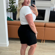 Judy Blue Ava High Rise Control Top Cuffed Shorts in Black-Denim-Ave Shops-[option4]-[option5]-[option6]-[option7]-[option8]-Shop-Boutique-Clothing-for-Women-Online