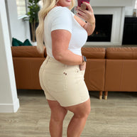 Judy Blue Greta High Rise Garment Dyed Shorts in Bone-Denim-Ave Shops-[option4]-[option5]-[option6]-[option7]-[option8]-Shop-Boutique-Clothing-for-Women-Online