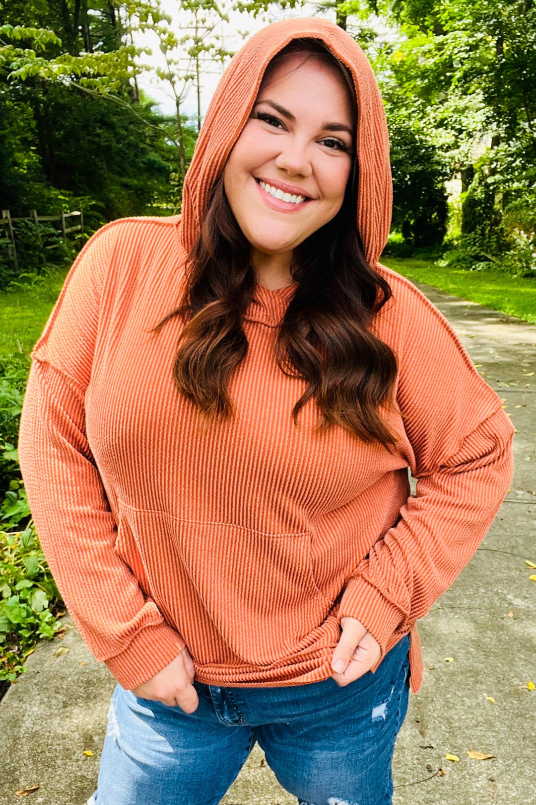 Cozy Days Rust Mineral Wash Rib Knit Hoodie-Haptics-[option4]-[option5]-[option6]-[option7]-[option8]-Shop-Boutique-Clothing-for-Women-Online