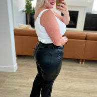 Judy Blue Tanya Control Top Faux Leather Pants in Black-Bottoms-Ave Shops-[option4]-[option5]-[option6]-[option7]-[option8]-Shop-Boutique-Clothing-for-Women-Online