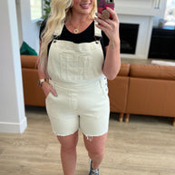 Anna High Rise Garment Dyed Cutoff Shortalls in Ecru-Denim-Ave Shops-[option4]-[option5]-[option6]-[option7]-[option8]-Shop-Boutique-Clothing-for-Women-Online