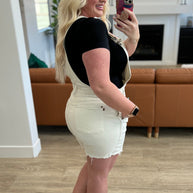 Anna High Rise Garment Dyed Cutoff Shortalls in Ecru-Denim-Ave Shops-[option4]-[option5]-[option6]-[option7]-[option8]-Shop-Boutique-Clothing-for-Women-Online