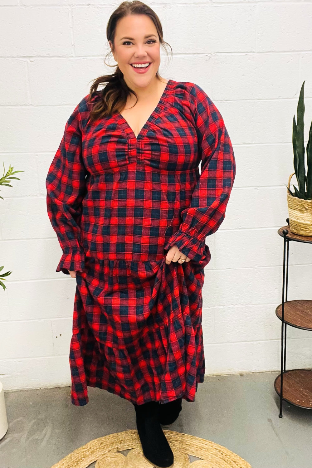 All I Want Red Plaid Elastic V Neck Tiered Maxi Dress-Haptics-[option4]-[option5]-[option6]-[option7]-[option8]-Shop-Boutique-Clothing-for-Women-Online