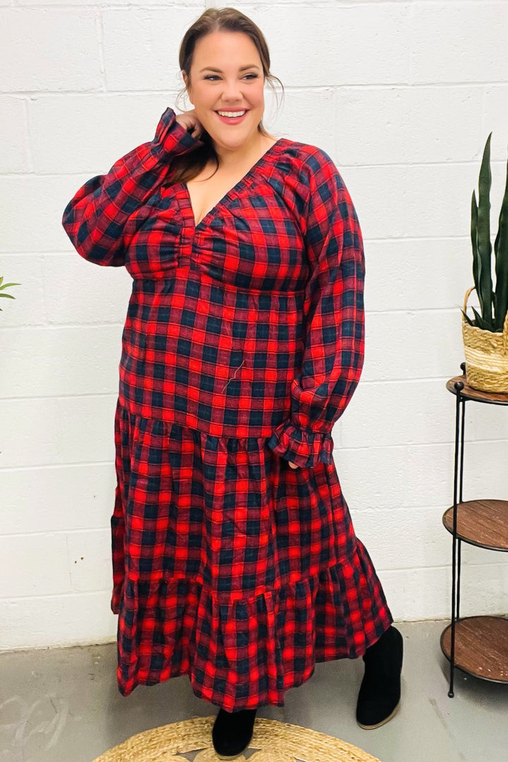 All I Want Red Plaid Elastic V Neck Tiered Maxi Dress-Haptics-[option4]-[option5]-[option6]-[option7]-[option8]-Shop-Boutique-Clothing-for-Women-Online