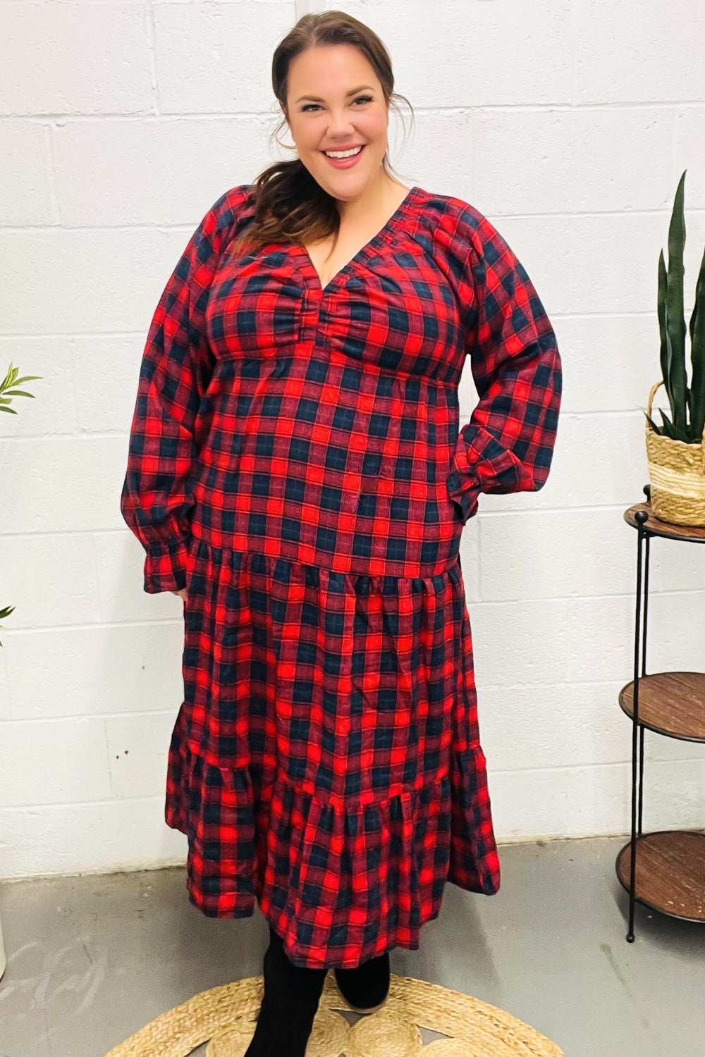 All I Want Red Plaid Elastic V Neck Tiered Maxi Dress-Haptics-[option4]-[option5]-[option6]-[option7]-[option8]-Shop-Boutique-Clothing-for-Women-Online