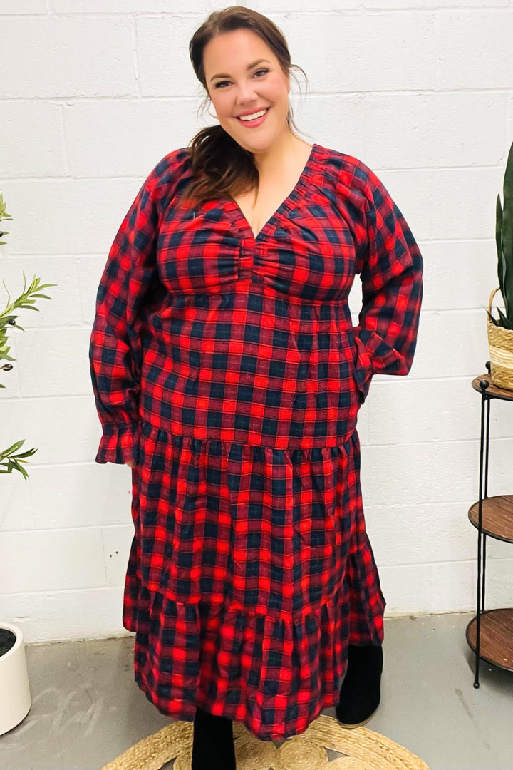 All I Want Red Plaid Elastic V Neck Tiered Maxi Dress-Haptics-[option4]-[option5]-[option6]-[option7]-[option8]-Shop-Boutique-Clothing-for-Women-Online