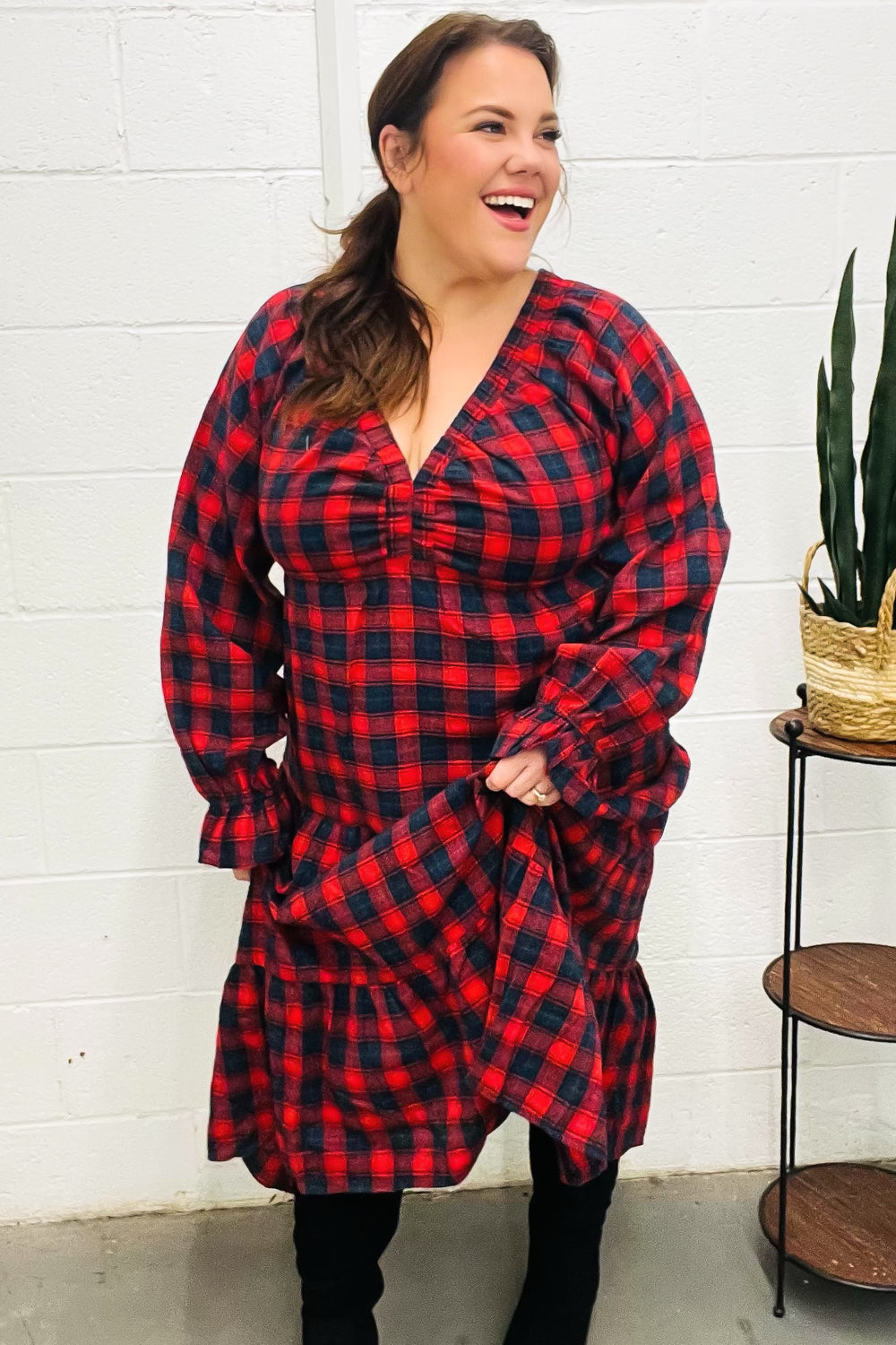 All I Want Red Plaid Elastic V Neck Tiered Maxi Dress-Haptics-[option4]-[option5]-[option6]-[option7]-[option8]-Shop-Boutique-Clothing-for-Women-Online