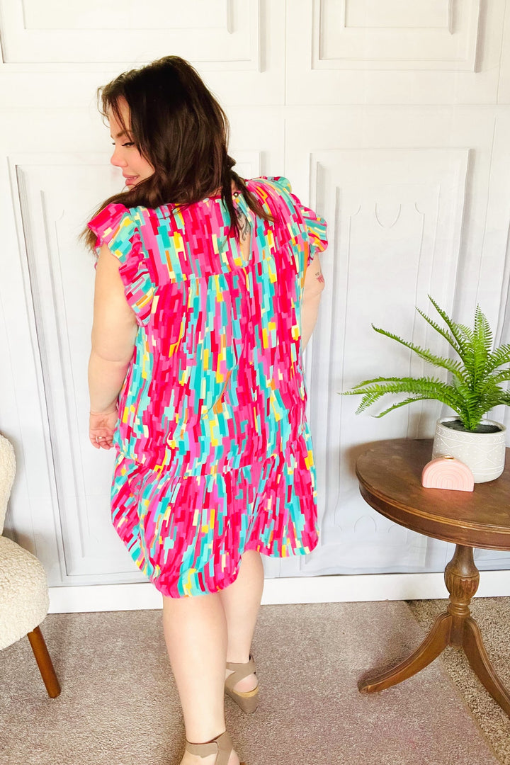 Feeling Bold Multicolor Abstract Print Tiered Ruffle Sleeve Dress-Haptics-[option4]-[option5]-[option6]-[option7]-[option8]-Shop-Boutique-Clothing-for-Women-Online