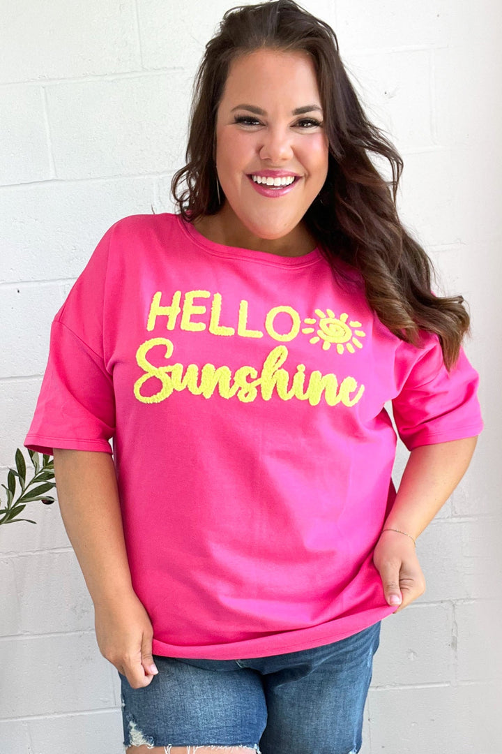 Feeling Joyful "Hello Sunshine" Embroidered French Terry Top-Haptics-[option4]-[option5]-[option6]-[option7]-[option8]-Shop-Boutique-Clothing-for-Women-Online