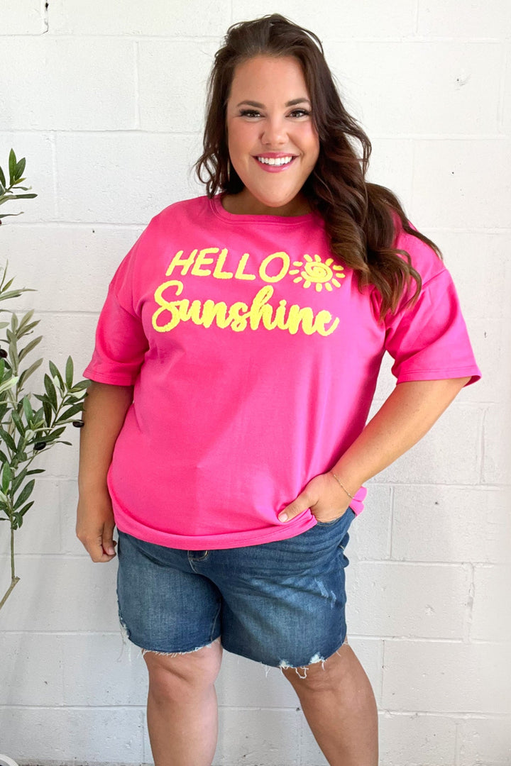 Feeling Joyful "Hello Sunshine" Embroidered French Terry Top-Haptics-[option4]-[option5]-[option6]-[option7]-[option8]-Shop-Boutique-Clothing-for-Women-Online