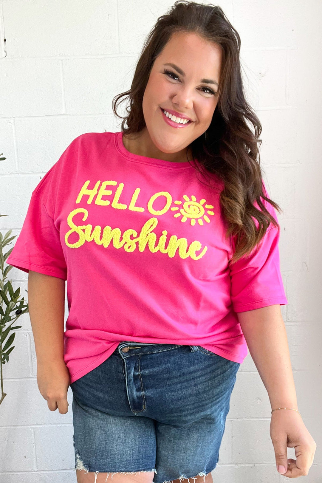 Feeling Joyful "Hello Sunshine" Embroidered French Terry Top-Haptics-[option4]-[option5]-[option6]-[option7]-[option8]-Shop-Boutique-Clothing-for-Women-Online